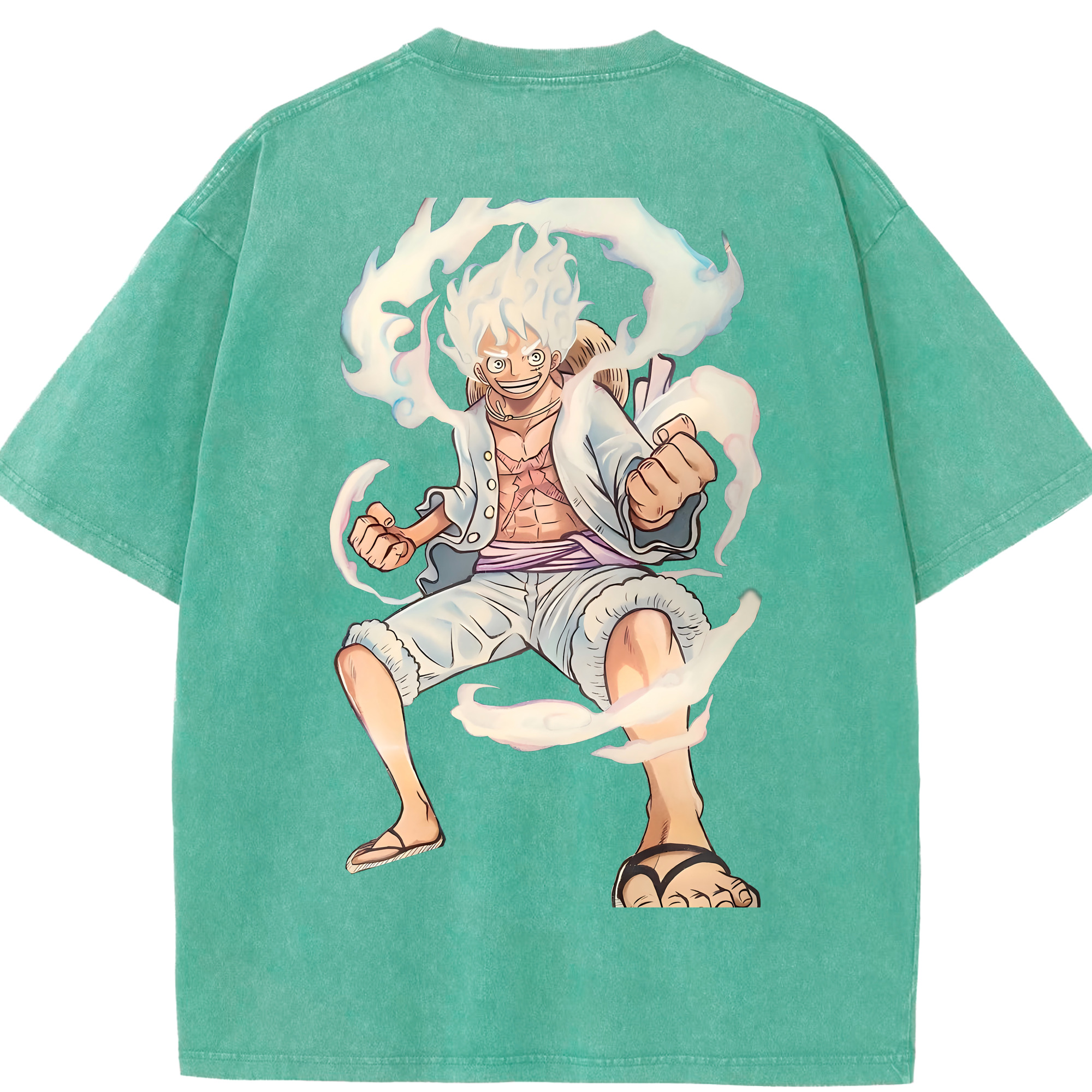 ワンピース モンキー・D・ルフィ ONE PIECE Monkey D. Luffy 綿100% ヴィンテージ風 半袖Tシャツ（背面プリント）